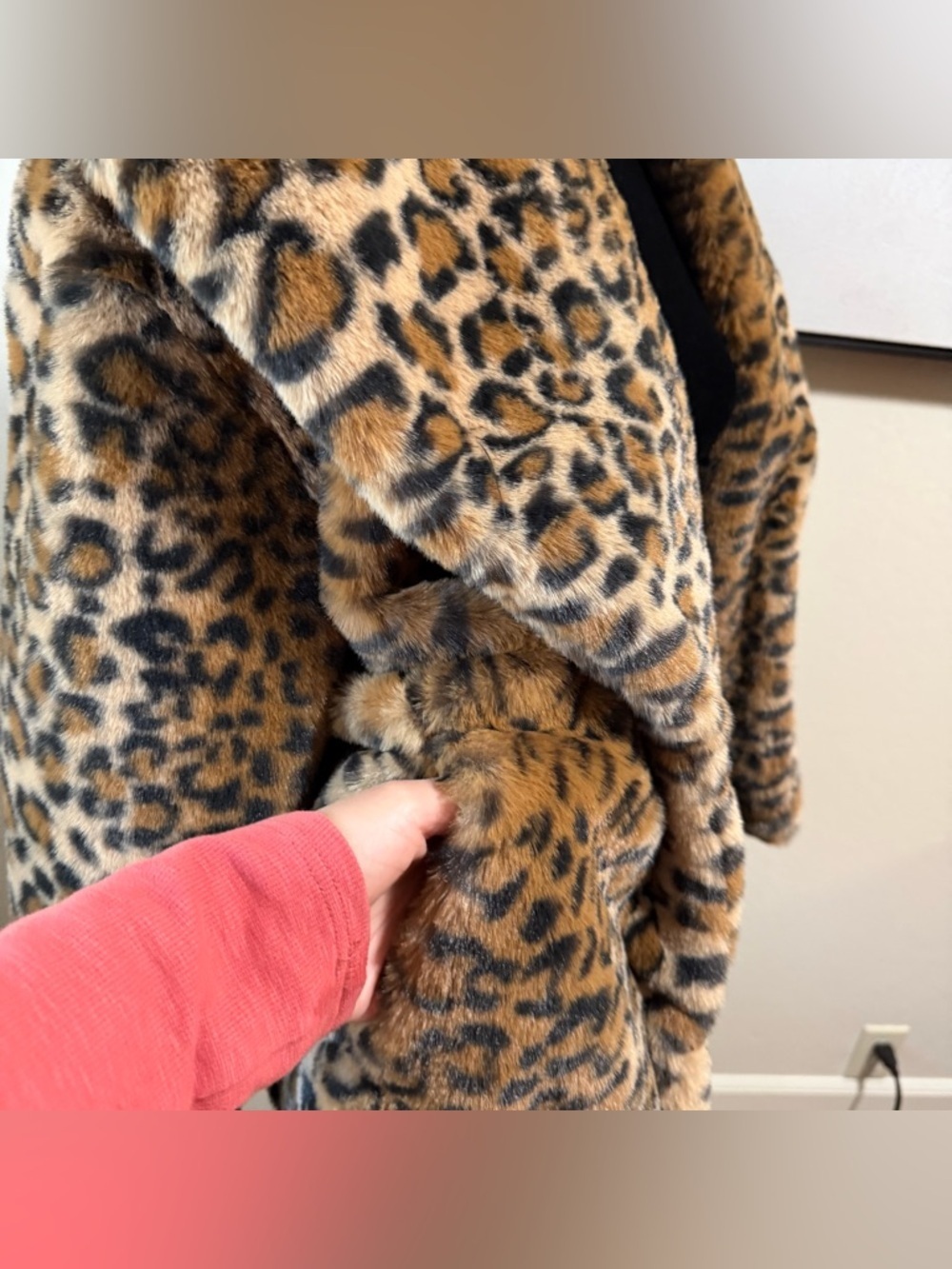 Camila Coelho Revolve Leopard Print Faux Fur Coat Oversized XS - Picture 7 of 15